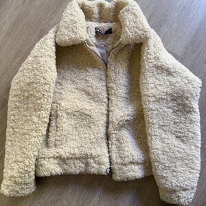 Zara Sherpa Teddy Bomber Jacket